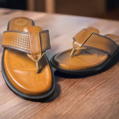 Turkish Leather Thong slides ( brown )